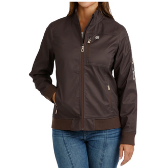 Cinch Cinch Embroidered Sleeve and Logo Bonded Jacket - Brown