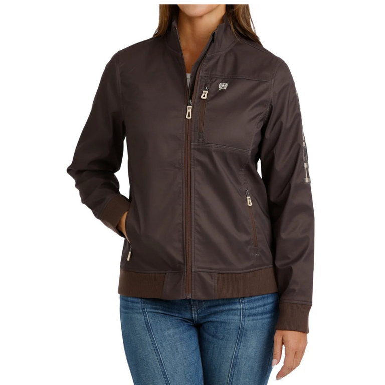 Cinch Cinch Embroidered Sleeve and Logo Bonded Jacket - Brown