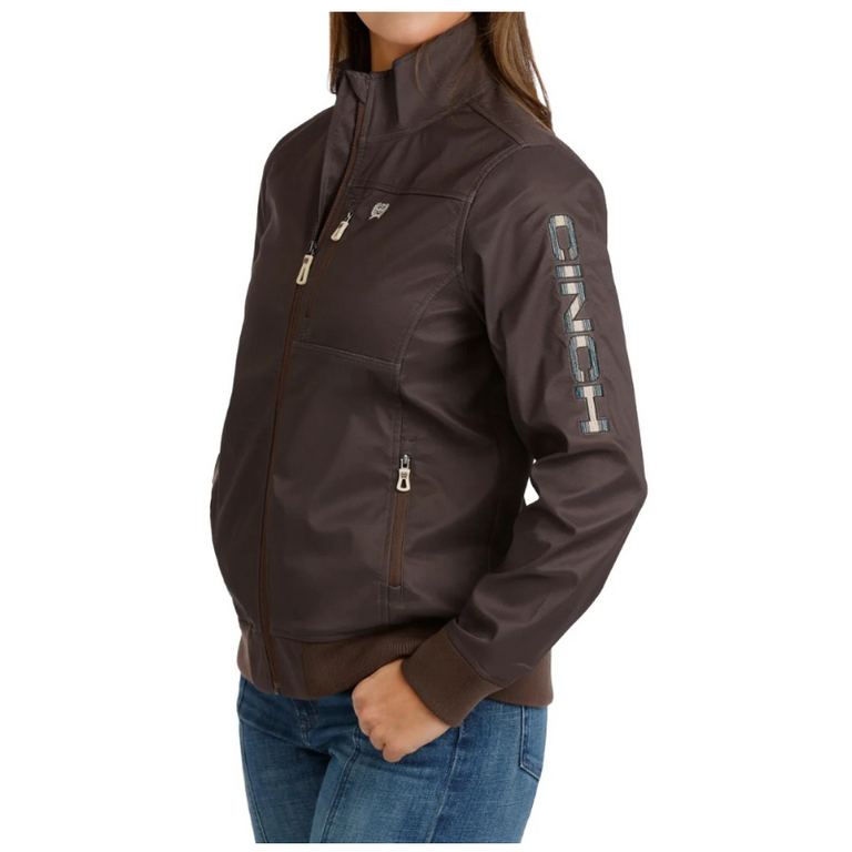 Cinch Cinch Embroidered Sleeve and Logo Bonded Jacket - Brown