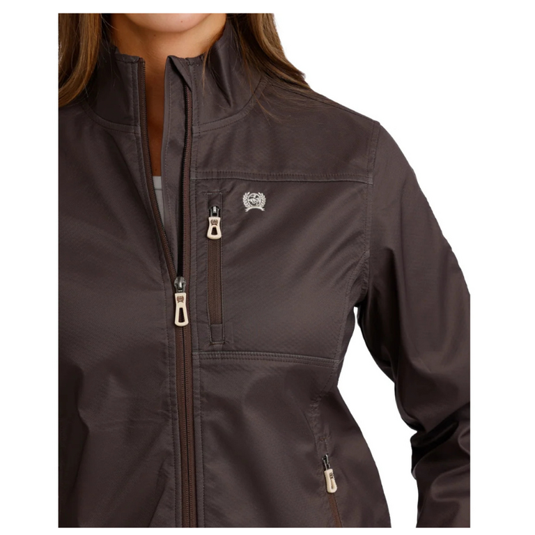Cinch Cinch Embroidered Sleeve and Logo Bonded Jacket - Brown