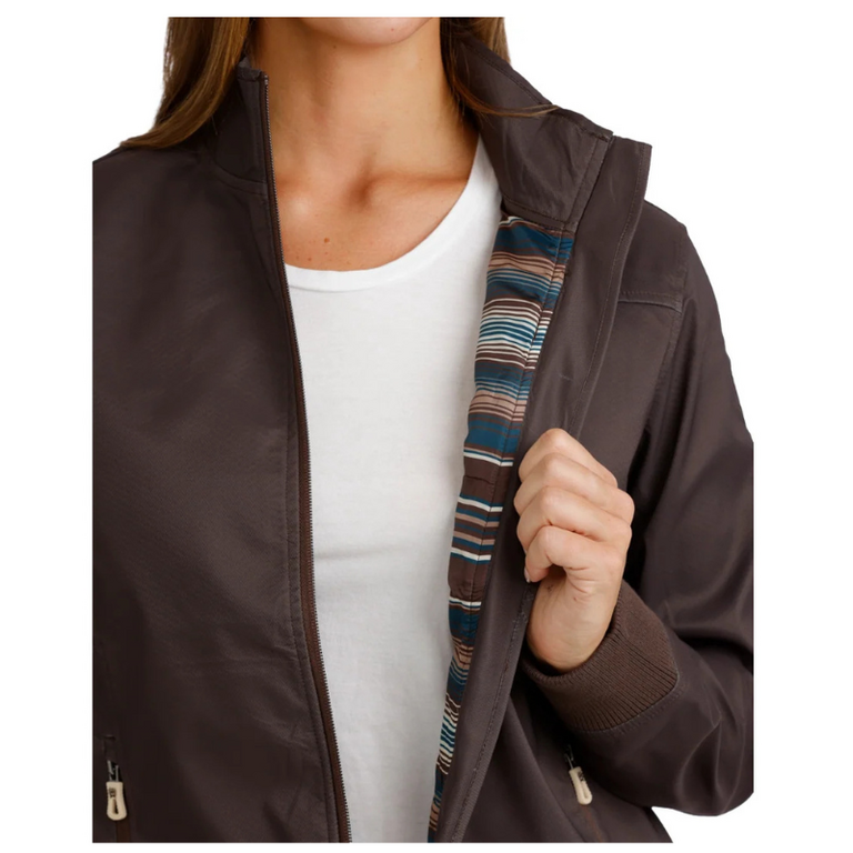Cinch Cinch Embroidered Sleeve and Logo Bonded Jacket - Brown