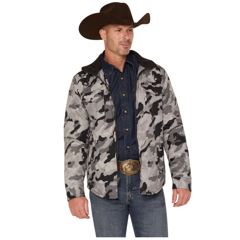 Kimes Kimes Ranch Skink Quilted Zip Up Jacket -  Charcoal Camo
