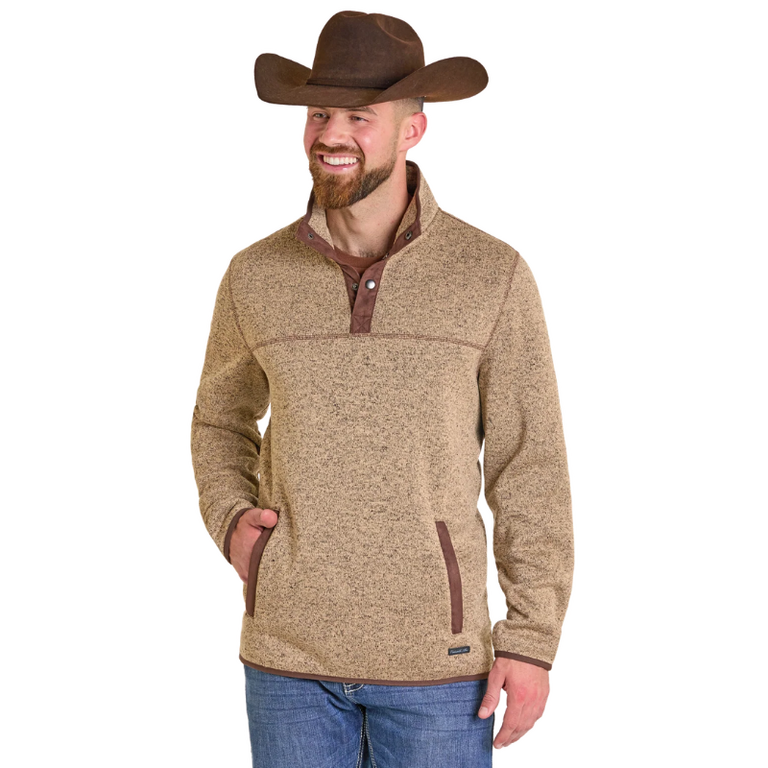 Panhandle Slim Melange Henley Pullover - Tan