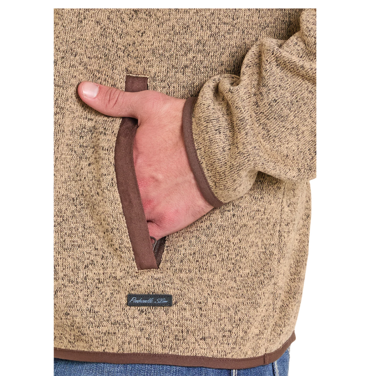 Panhandle Slim Melange Henley Pullover - Tan