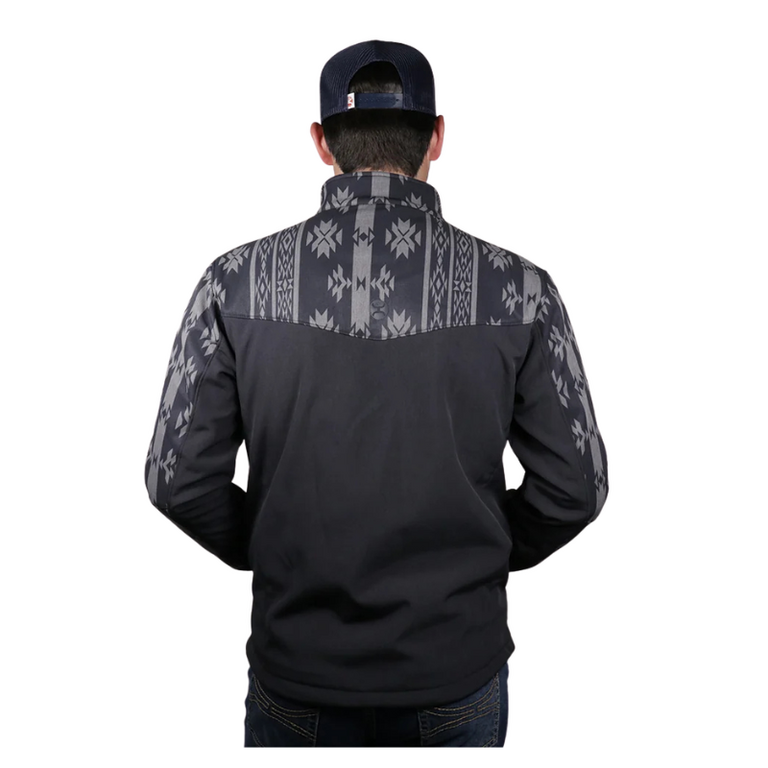 Hooey Hooey Jackson Grey Aztec Pattern Across Chest Jacket - Black
