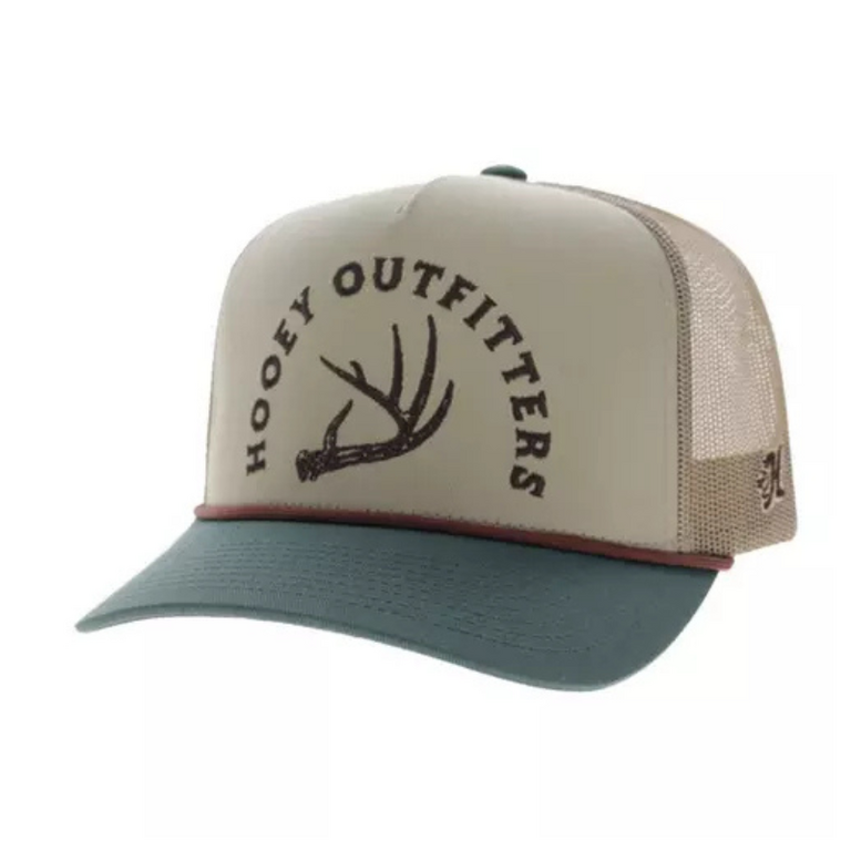 Hooey Hooey Outfitters Brown Enbroidery Antler Logo Cap - Tan/Green