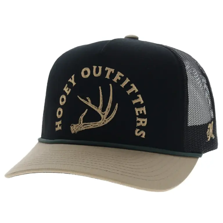 Hooey Hooey Outfitters Tan Antler Embroidered design Cap - Black/Tan