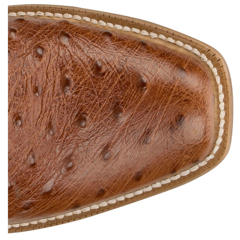Tony Lama Tyler Brandy Ostrich - Brandy Ostrich/Red Cowhide
