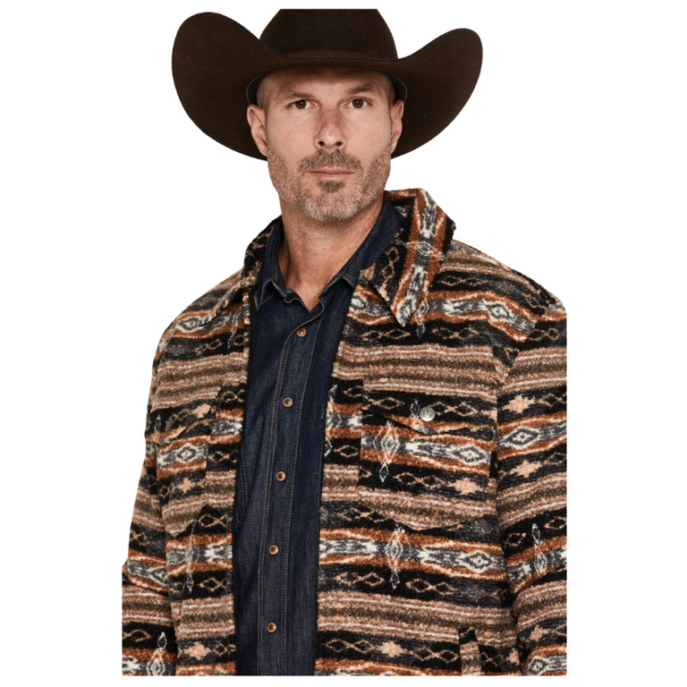 Panhandle Panhandle Slim  Aztec Printed Berber Jacket - Camel