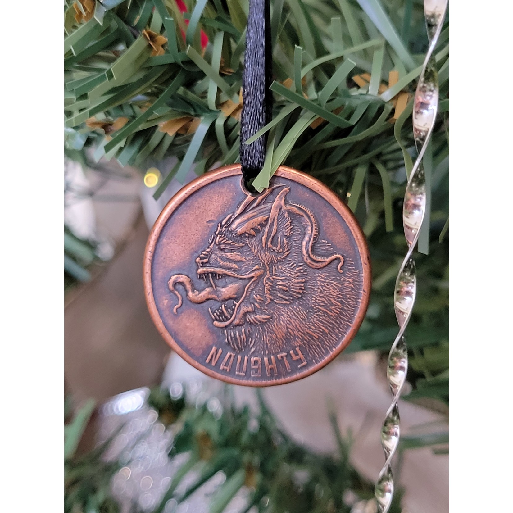 Naughty or Nice Copper Ornament