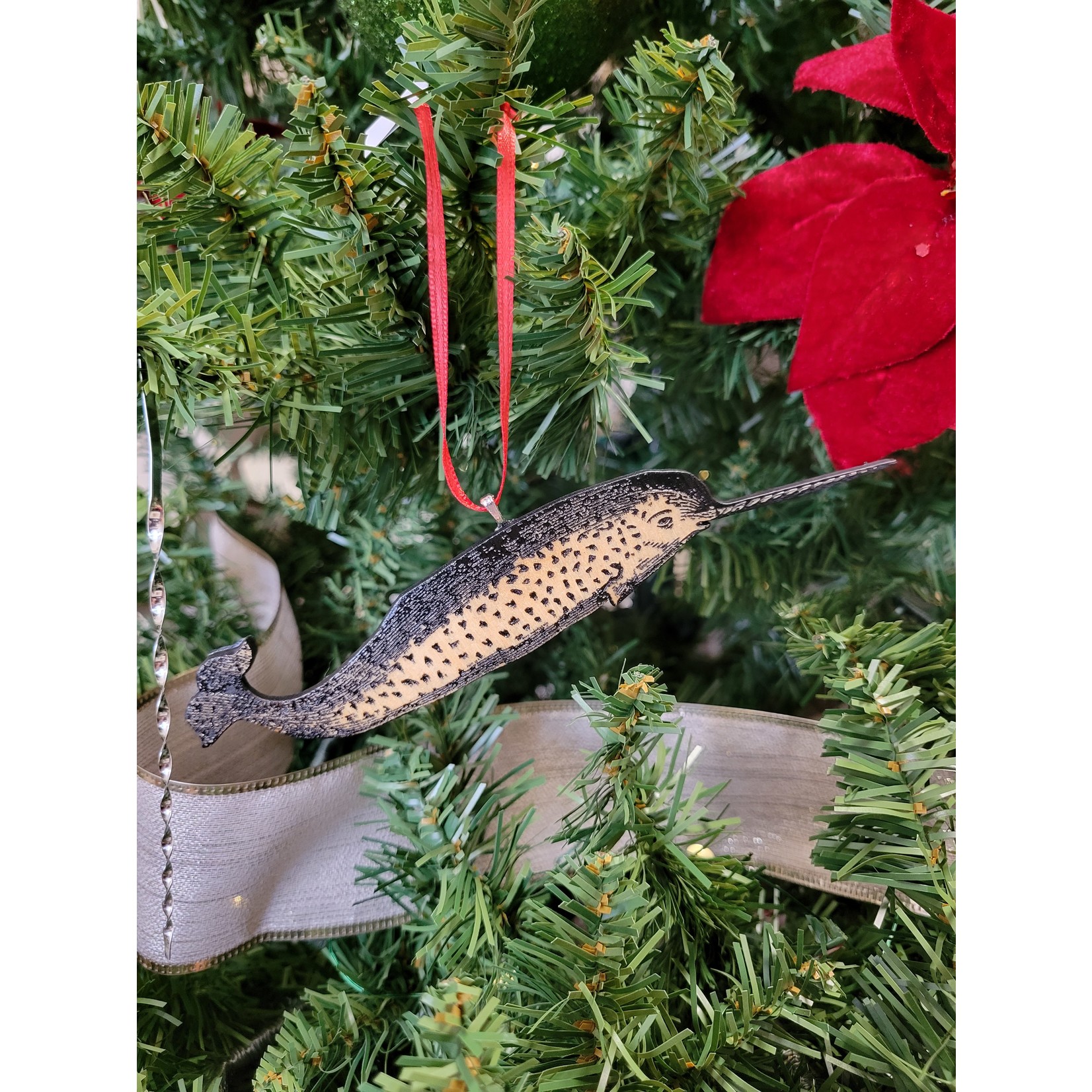 Narwhal Ornament- Wood