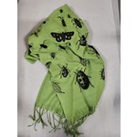 Insect Print Scarf- Linen Weave Pashmina