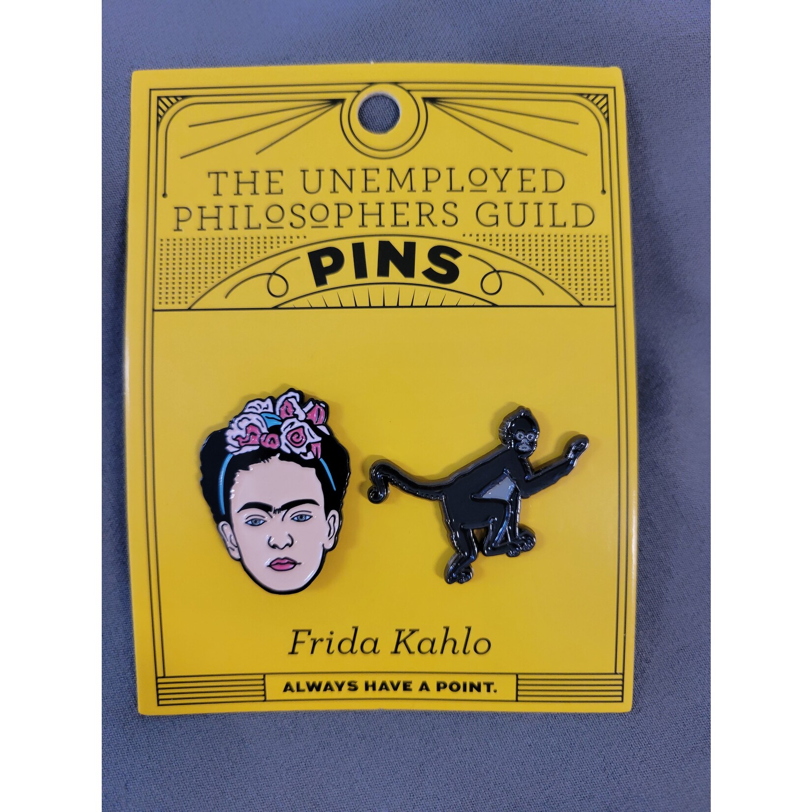 Unemployed Philosophers Guild Frida and Monkey Enamel Pin Set