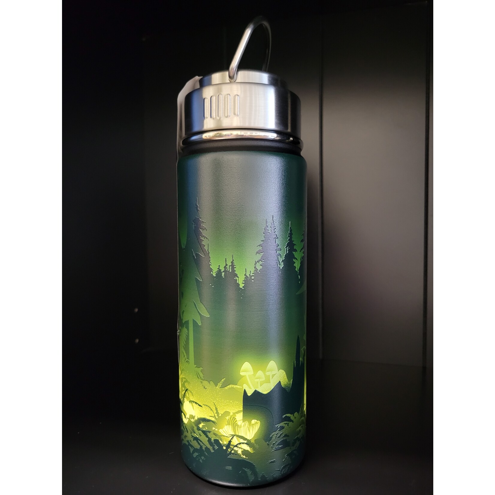 Cognitive Surplus Bioluminescent Mushrooms Insulated Flask