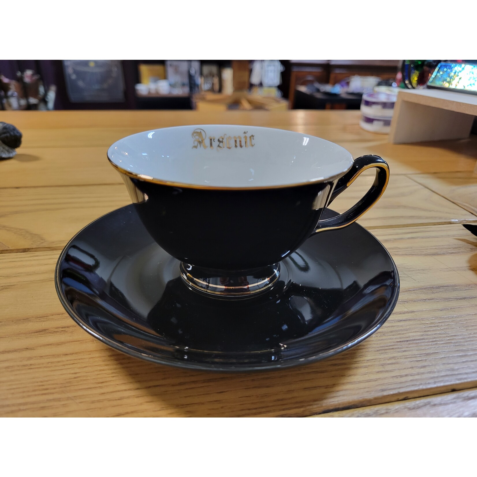 Grace Teaware Arsenic Black and Gold Teacup Set