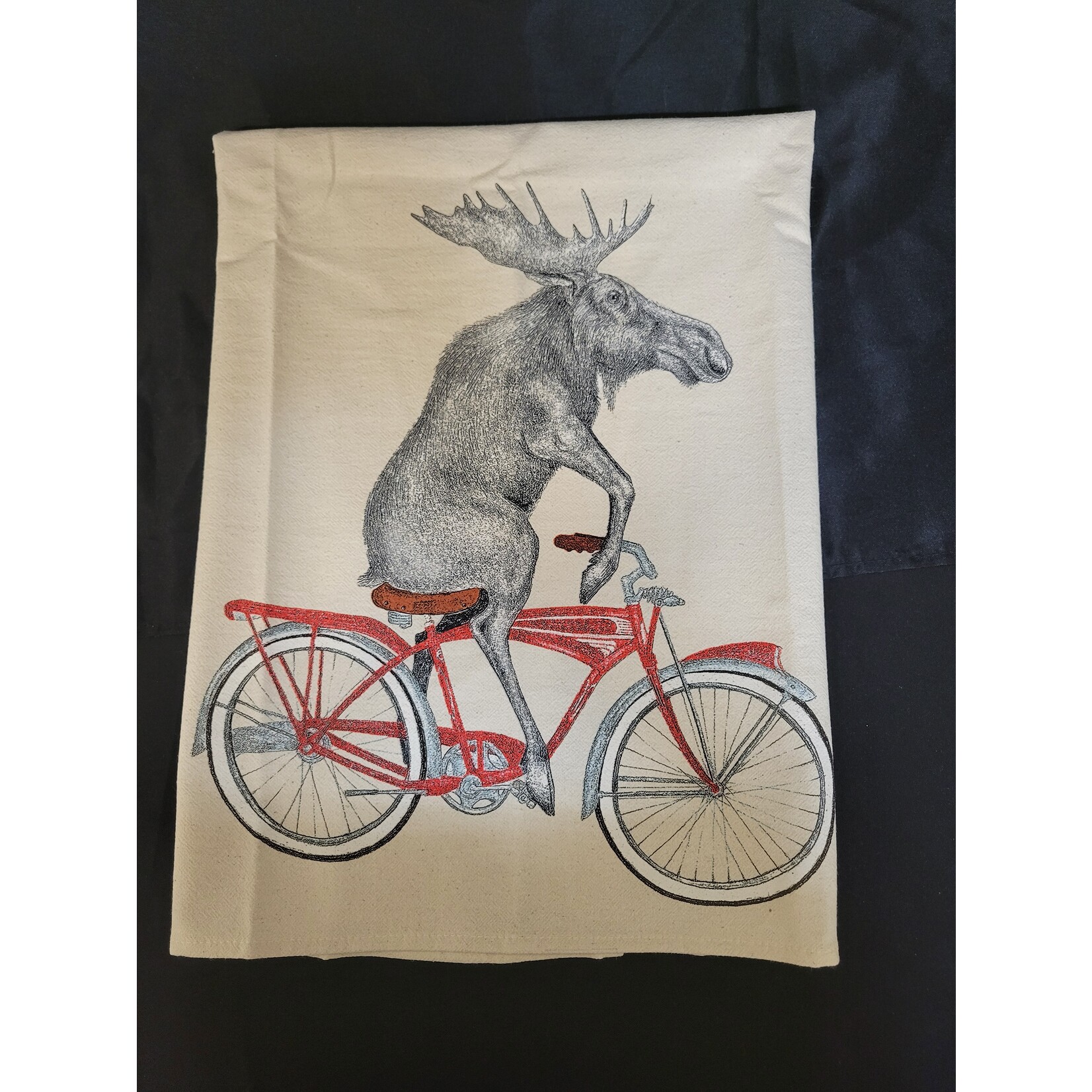 Eric and Christopher Bicycle Moose Tea Towel