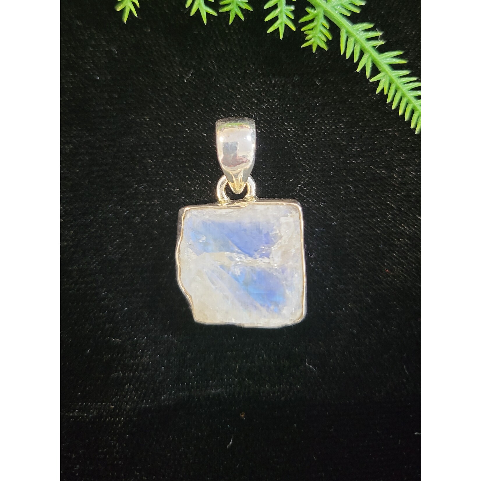 Nugent Jewelry Rough Cut Moonstone Sterling Silver Pendant