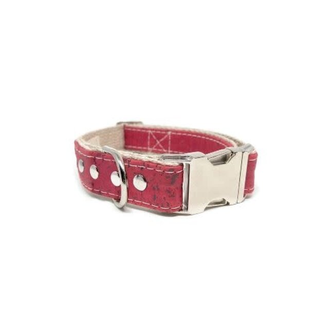 Wigglywoos Studded Cork Leather Dog Collar