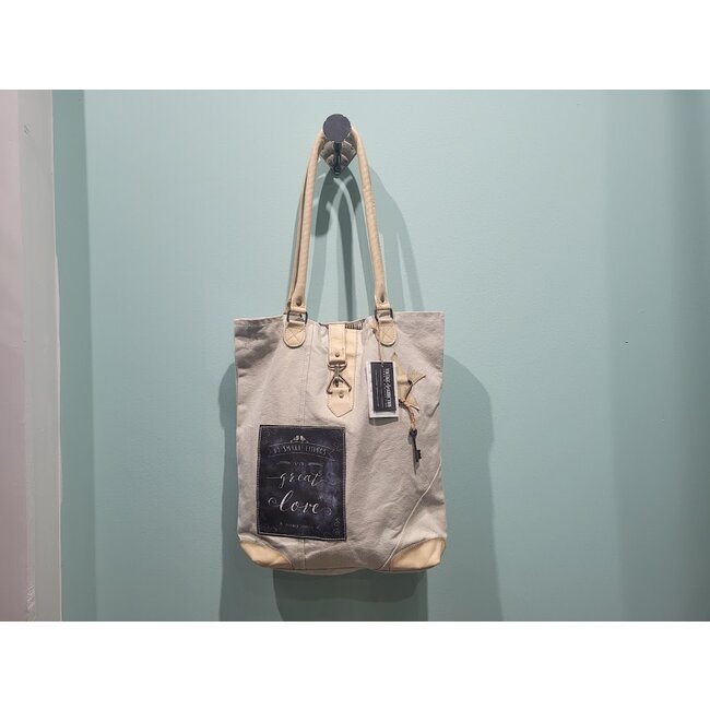 Vintage Addiction Recycled Key Canvas Tote
