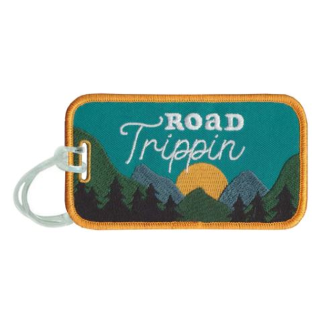 Luggage Tags Road Trippin (Sunset Trees Mountains)