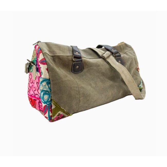 Vintage Addiction Recycled Military Tent Overnight Bag