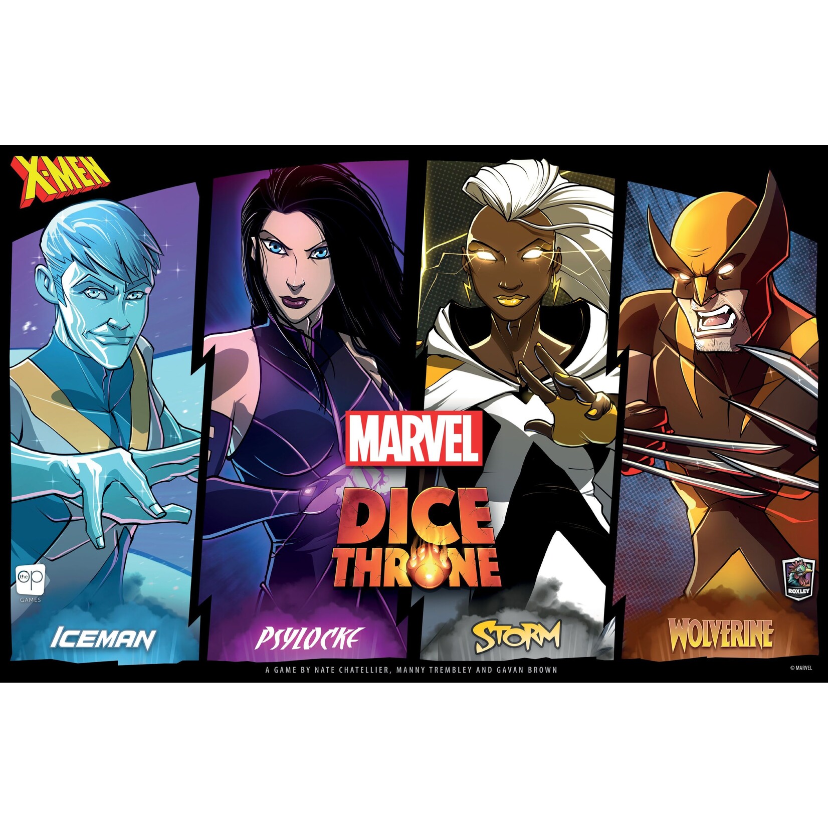The Op Games Dice Throne: Marvel: X-Men Box 1 Fighters (Iceman, Psylocke, Storm, and Wolverine)