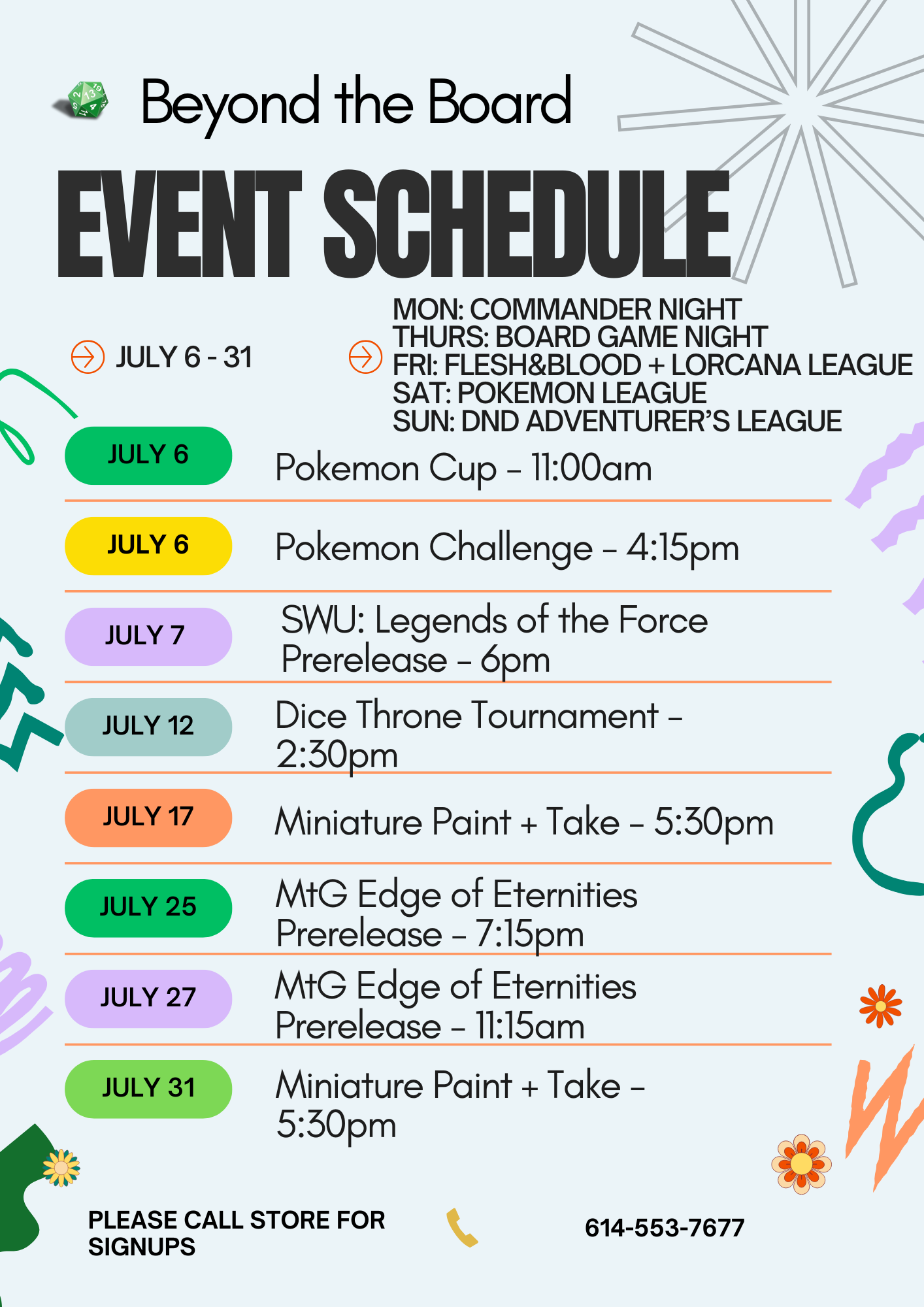 July's Events