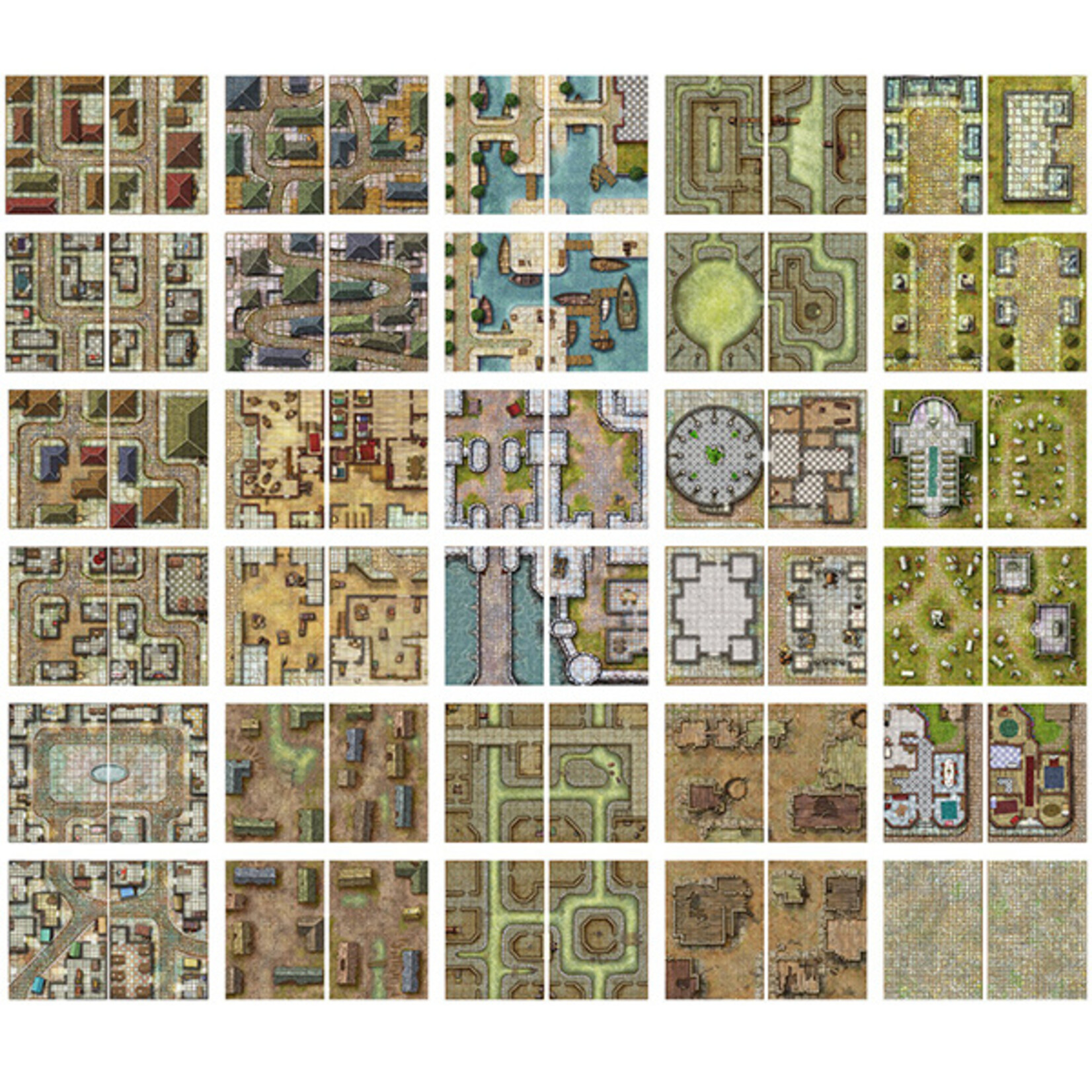 Loke Battle Mats Battle Mat: Big Book of Battle Mats- Streets, Sewers & Cemeteries