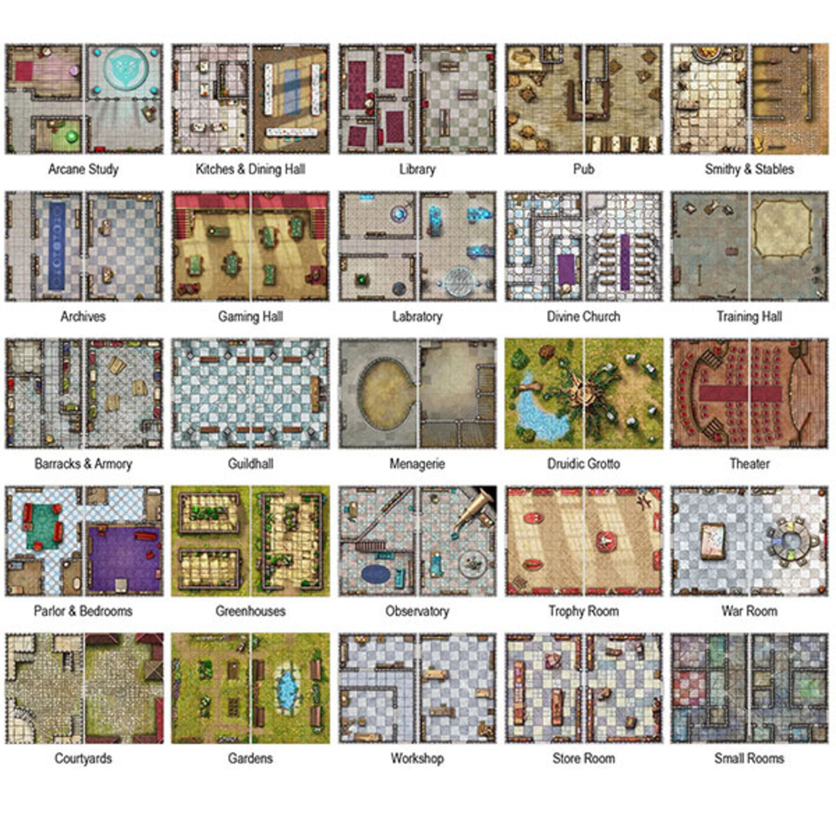 Loke Battle Mats Battle Mat: Big Book of Battle Mats- Bastions and Strongholds