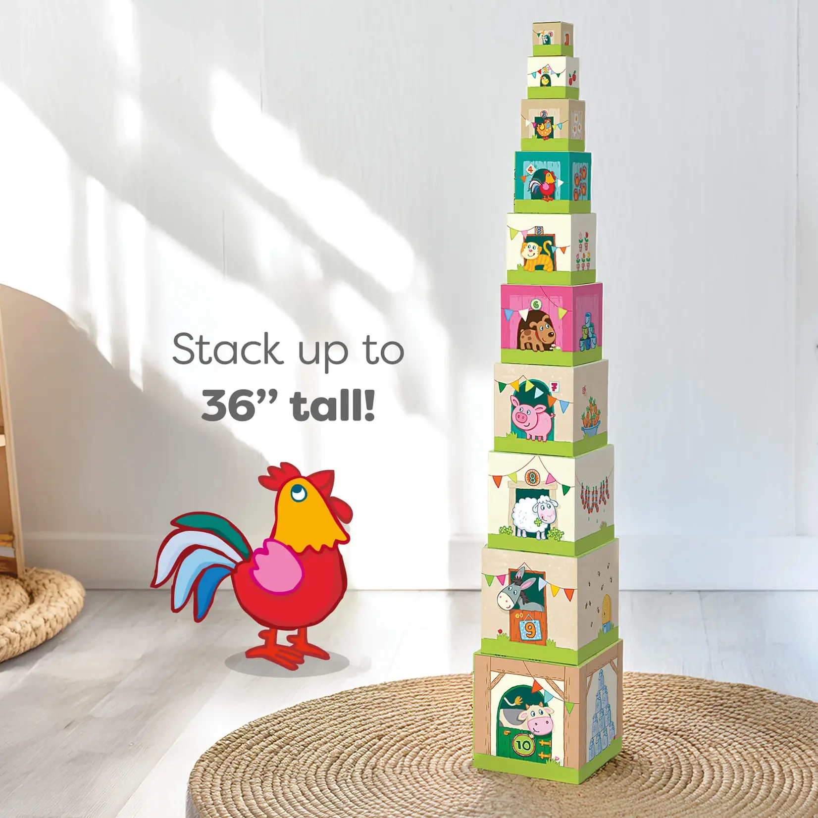 HABA On the Farm Cardboard Stacking & Nesting Cubes