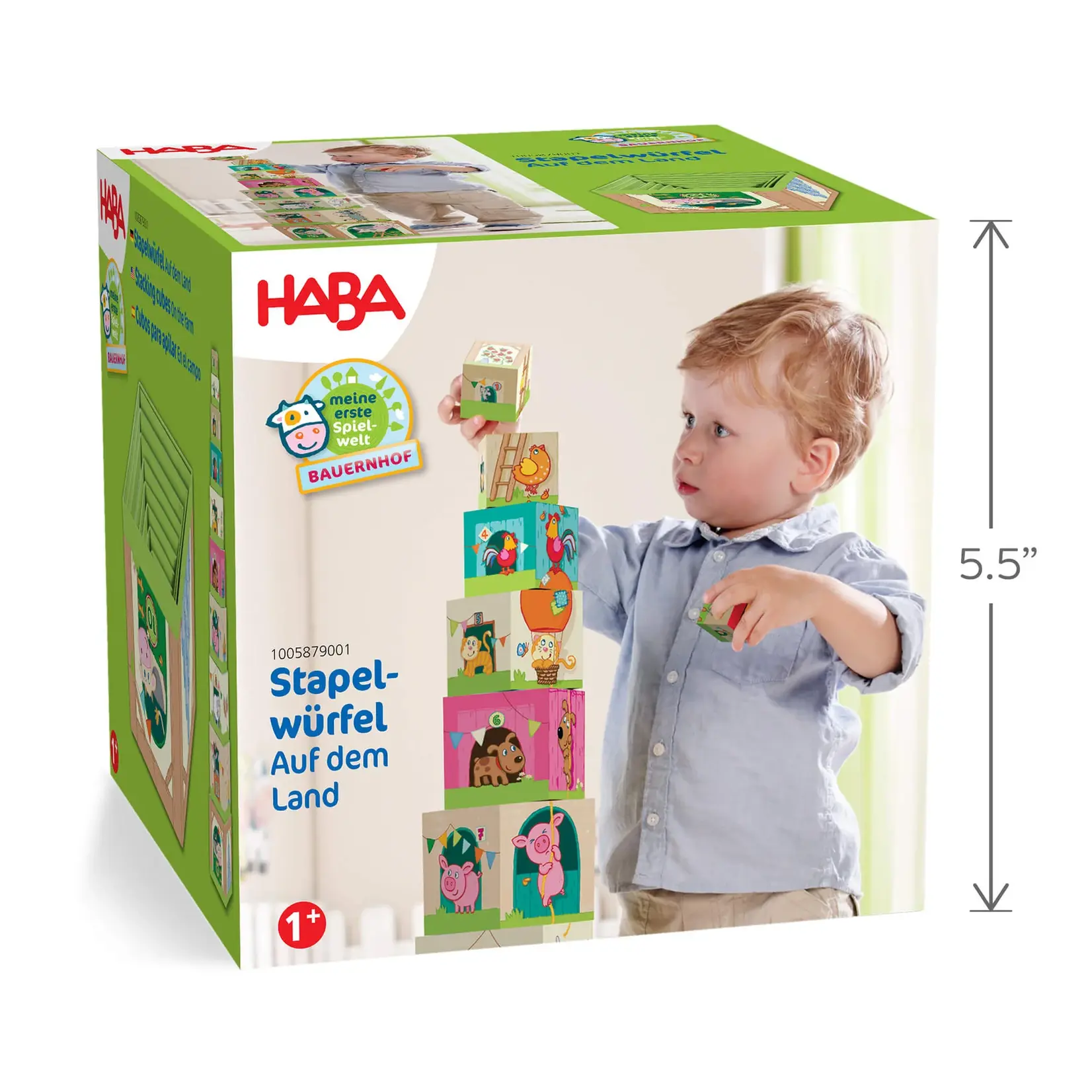 HABA On the Farm Cardboard Stacking & Nesting Cubes