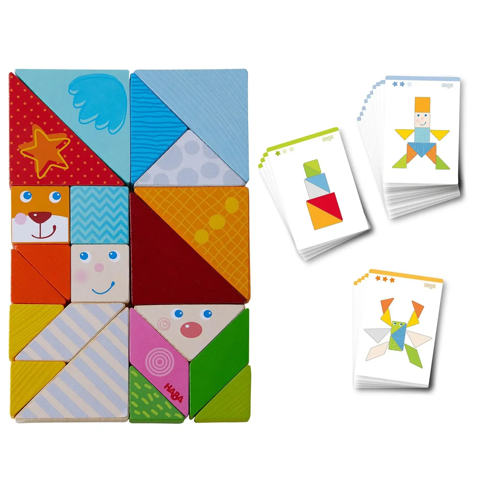 HABA Arranging Game Funny Faces Tangram Wooden Tiles