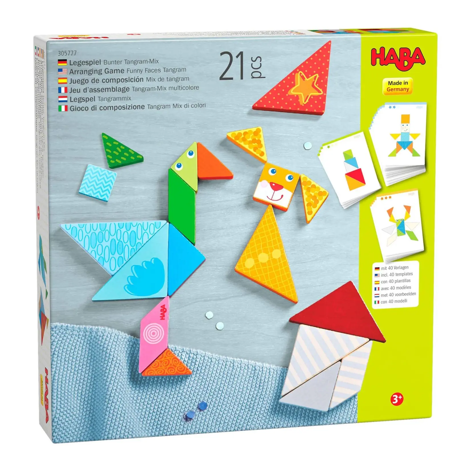 HABA Arranging Game Funny Faces Tangram Wooden Tiles