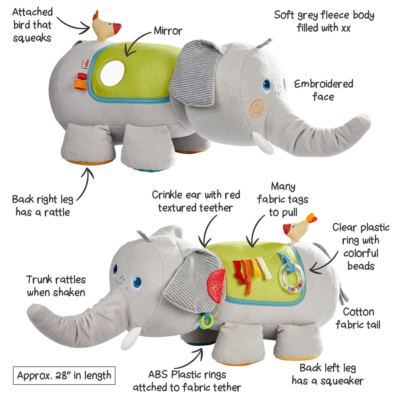 HABA Elephant Discovery Pillow