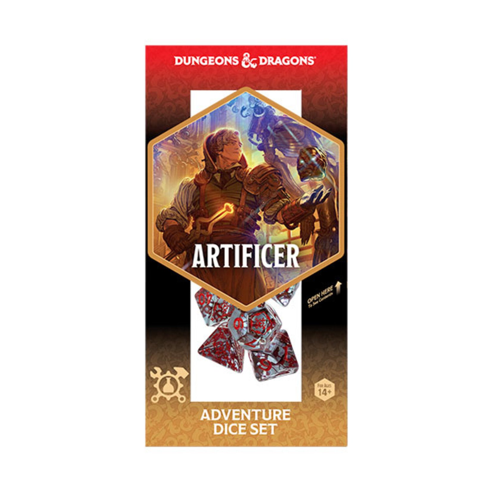 Sirius Dice D&D Adventure Dice: Artificer- Clear/Red
