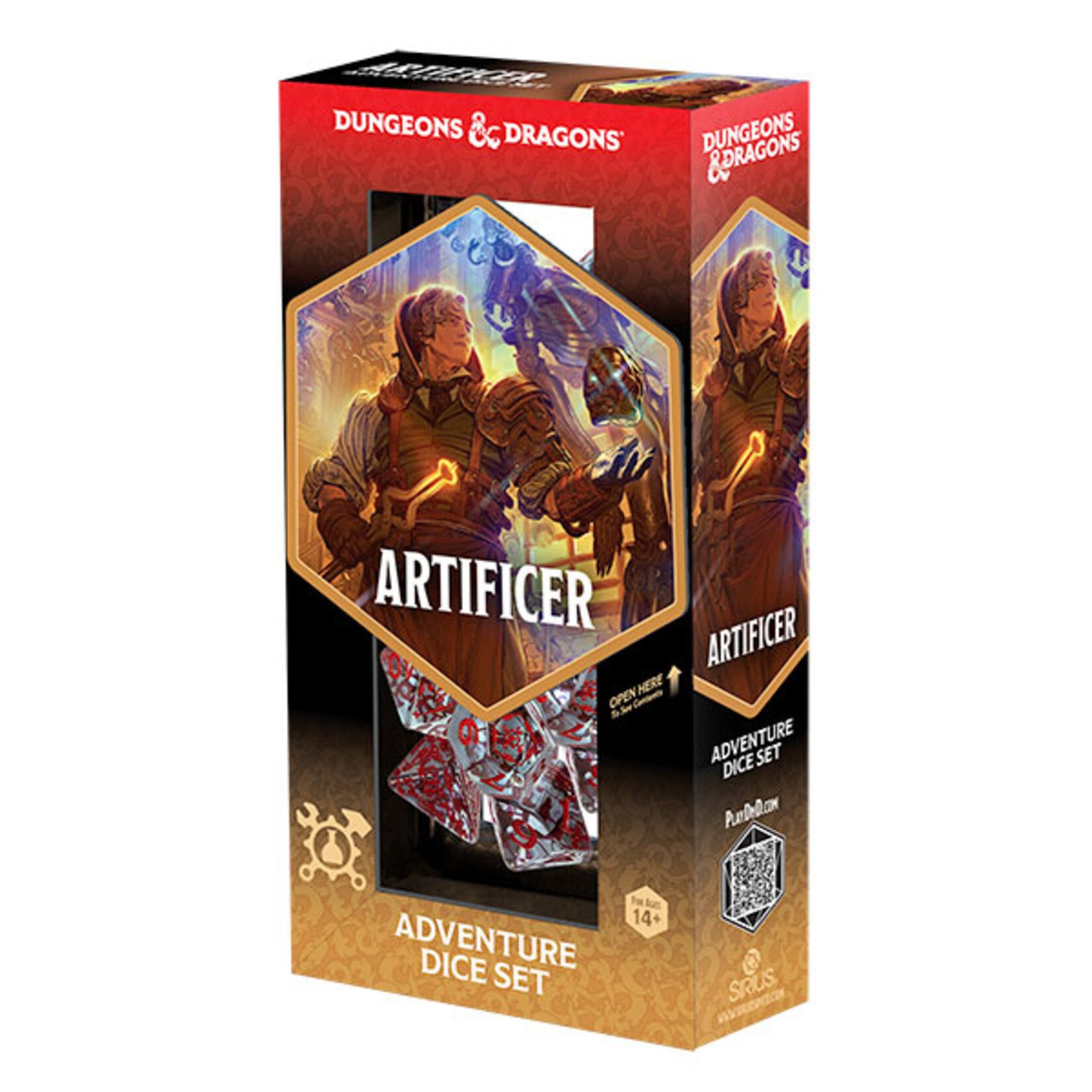 Sirius Dice D&D Adventure Dice: Artificer- Clear/Red