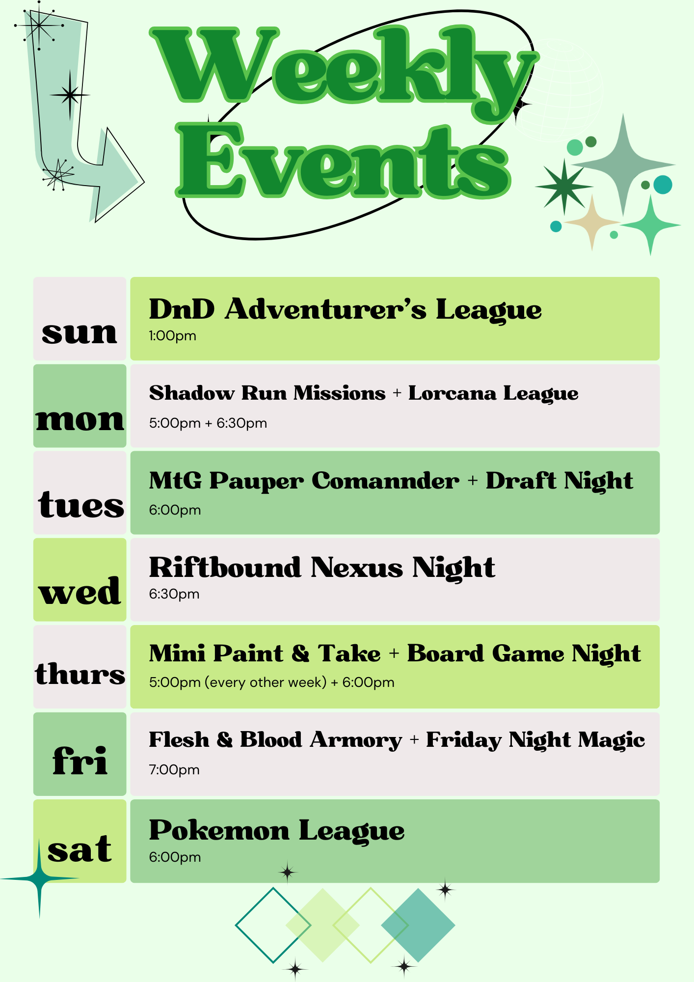 Weekly Events