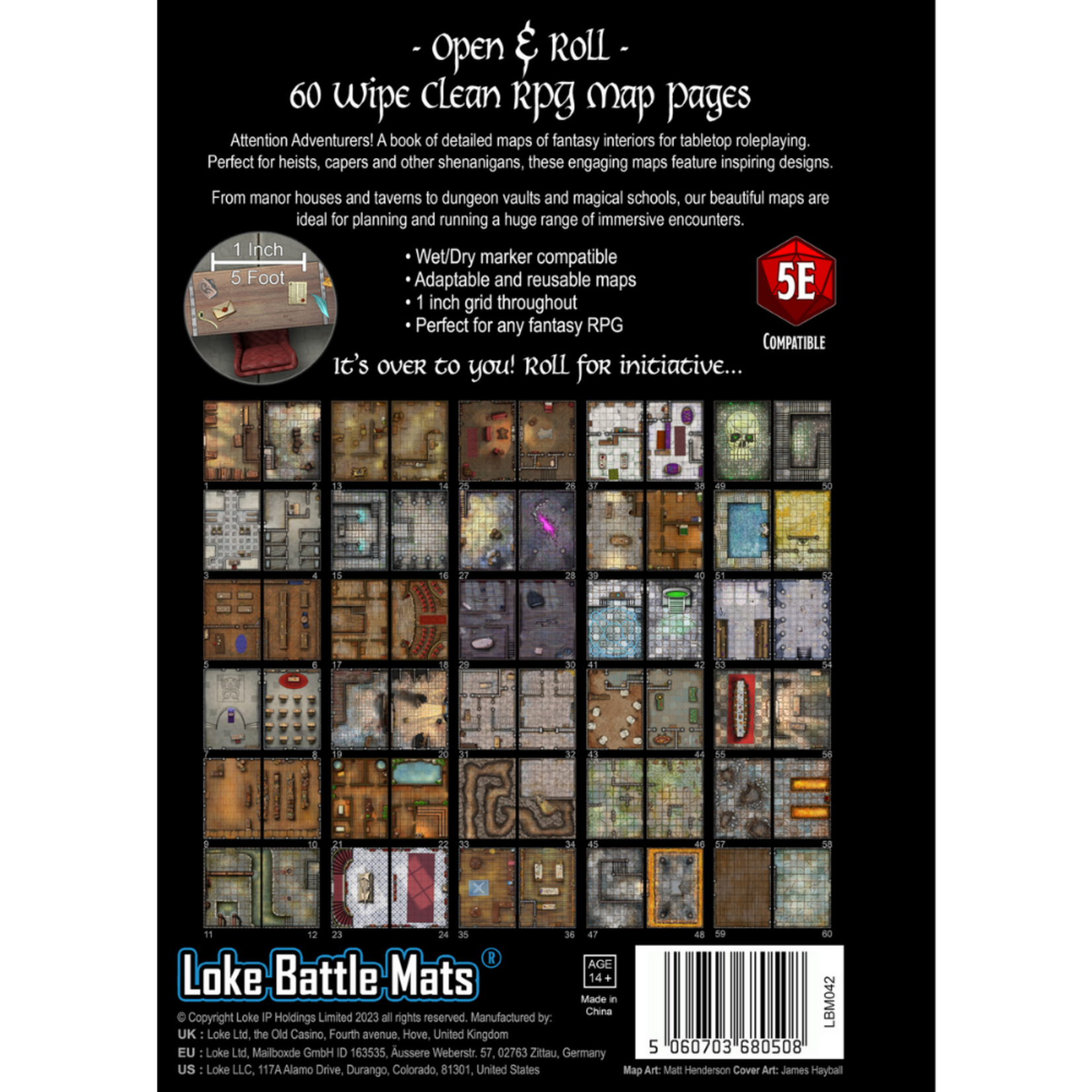 Loke Battle Mats Battle Mat: Big Book of Battle Mats- Rooms Vaults & Chambers