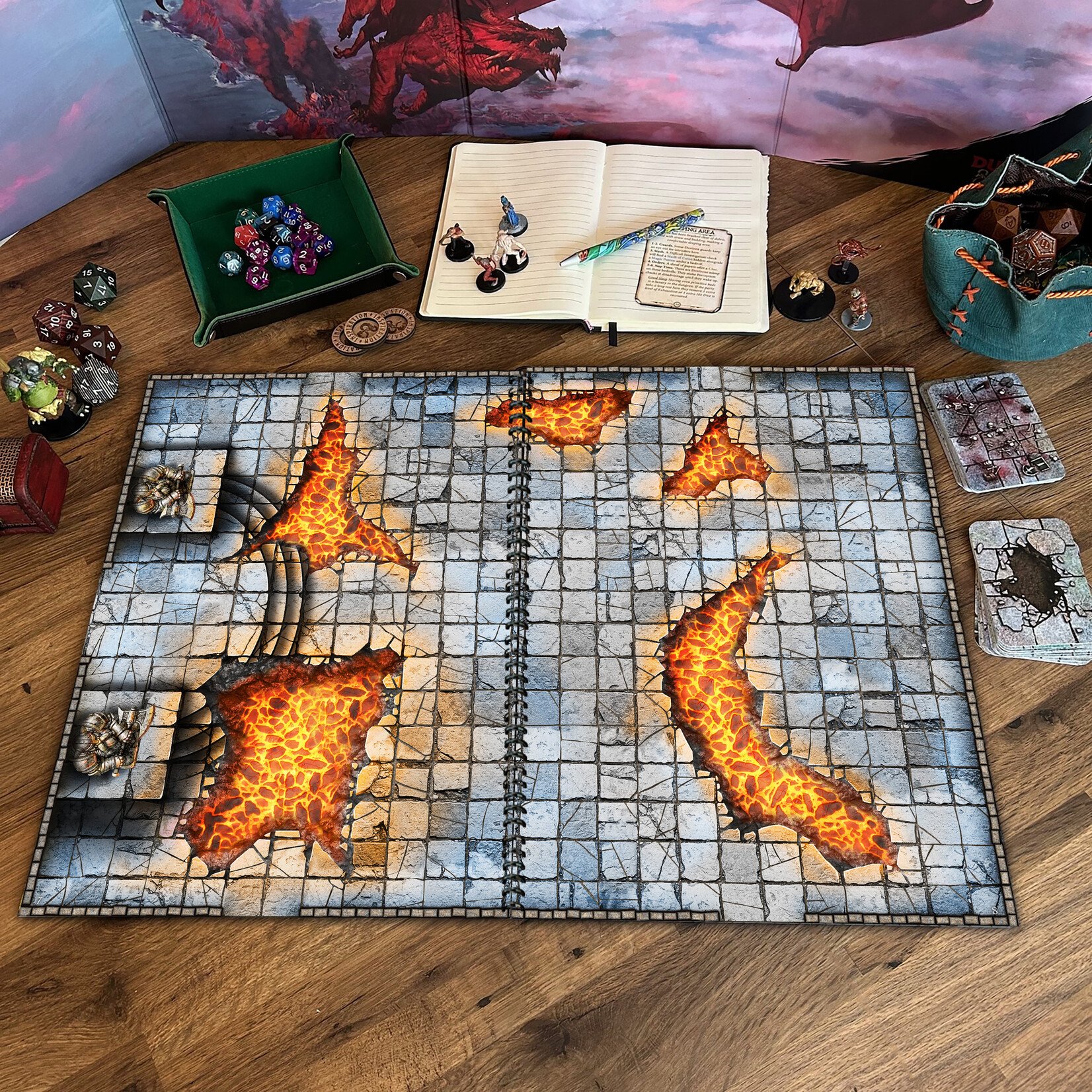 Loke Battle Mats Battle Mat: Giant Book of Battle Mats- Dragon Lairs n Dungeons