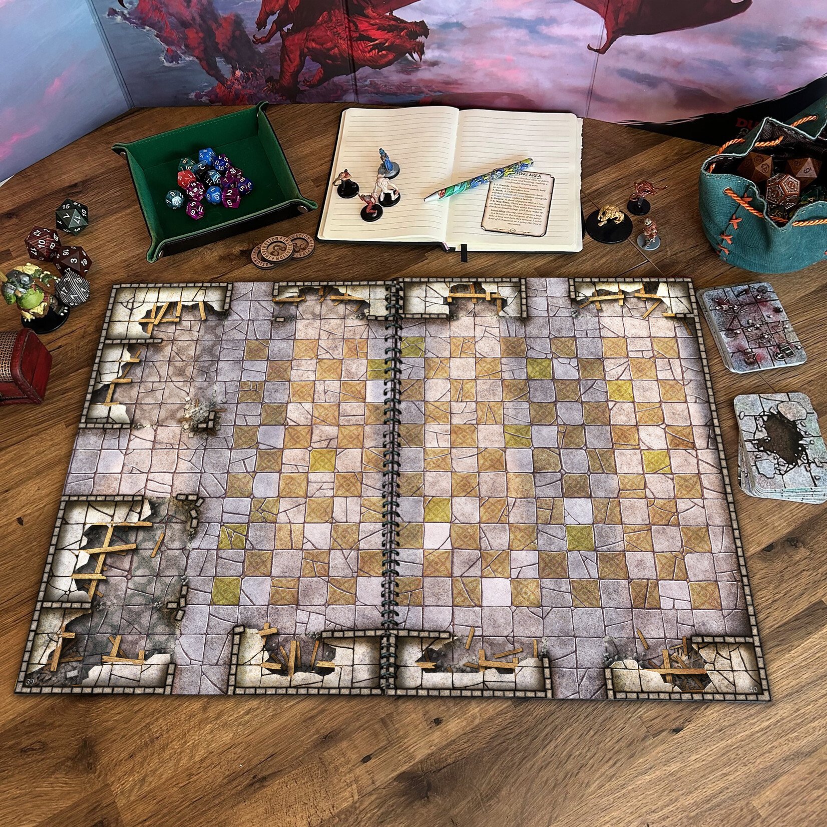 Loke Battle Mats Battle Mat: Giant Book of Battle Mats- Dragon Lairs n Dungeons