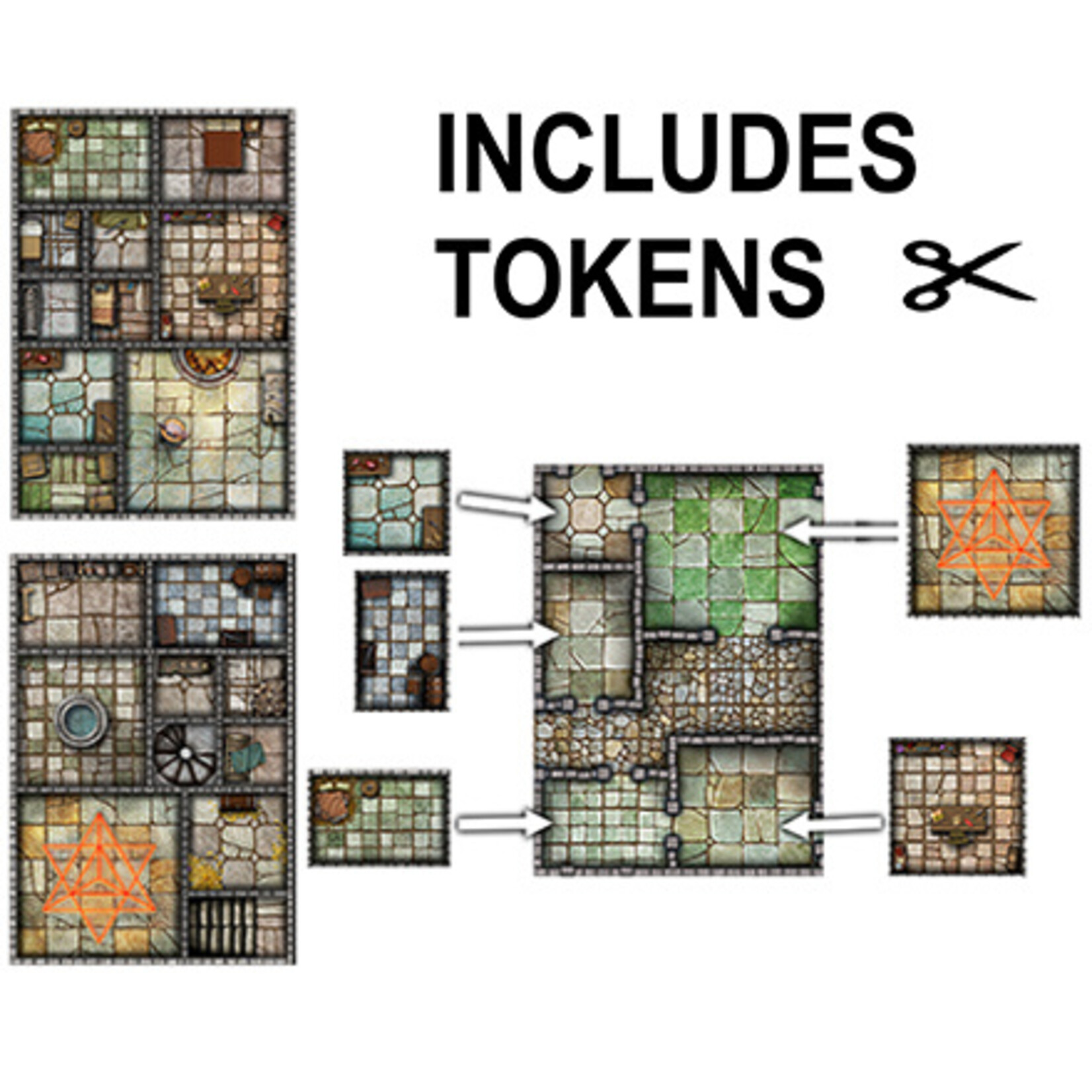 Loke Battle Mats Battle Mat: Big Book of Battle Mats- Cells & Shrines