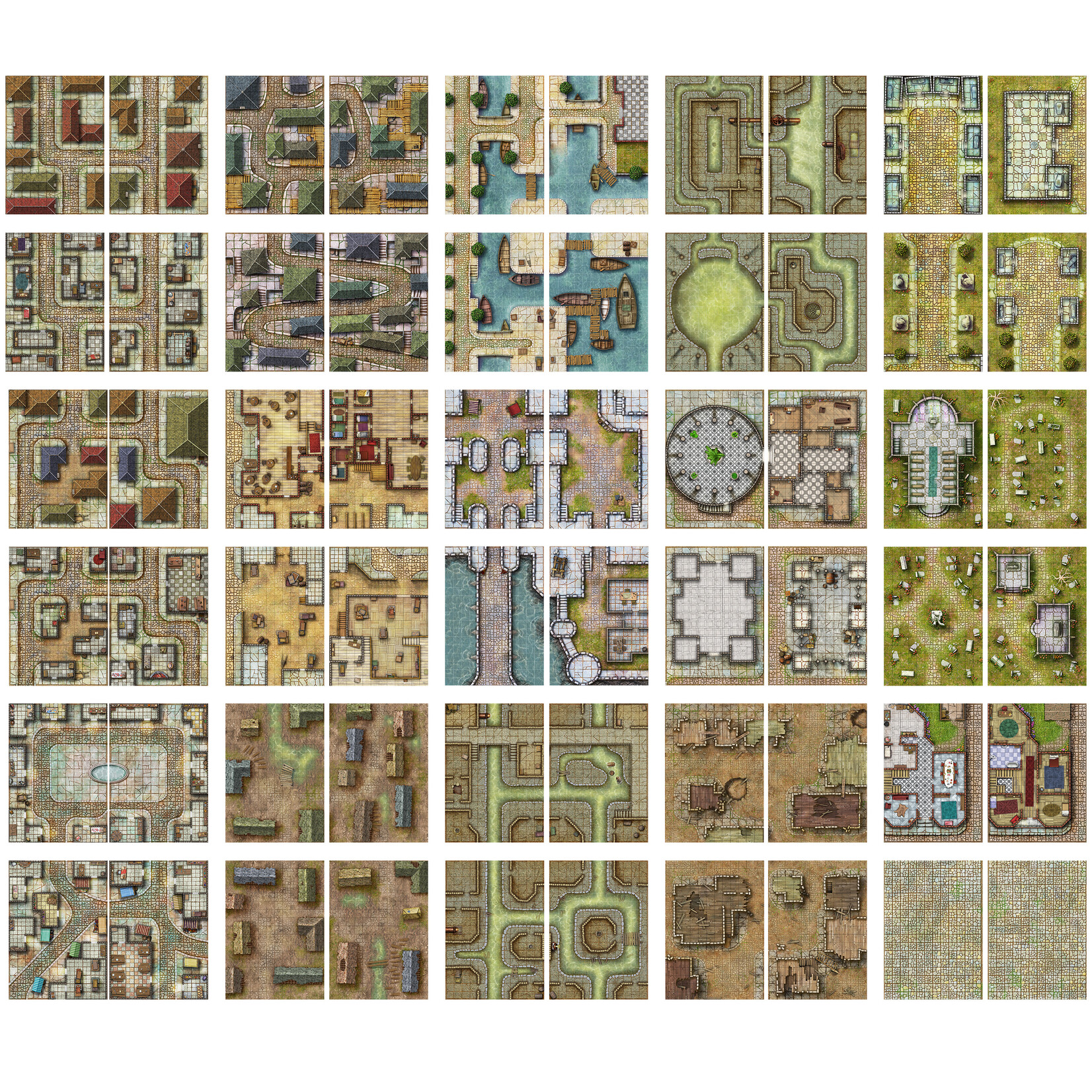 Loke Battle Mats Battle Mat: Big Book of Battle Mats- Streets, Sewers & Cemeteries