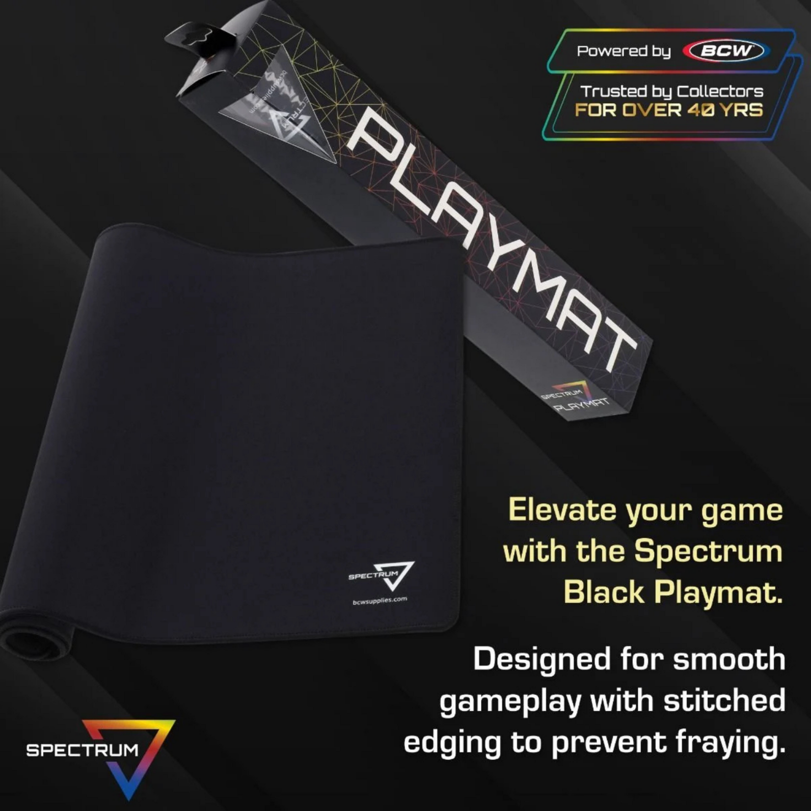 BCW Diversified Playmat: Stitched Edging - Black