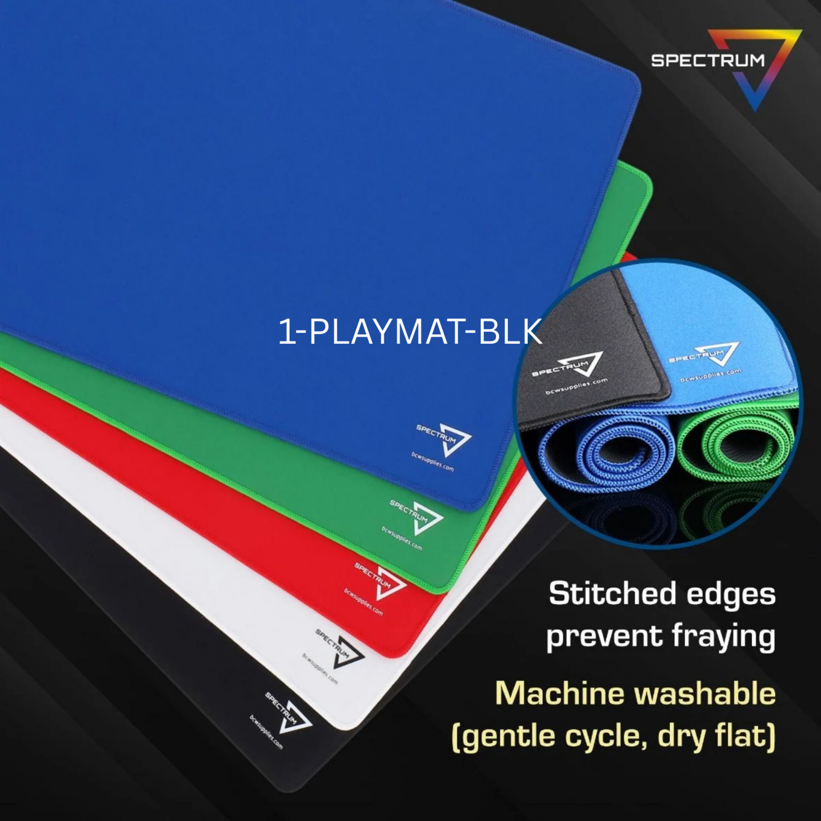 BCW Diversified Playmat: Stitched Edging - Black