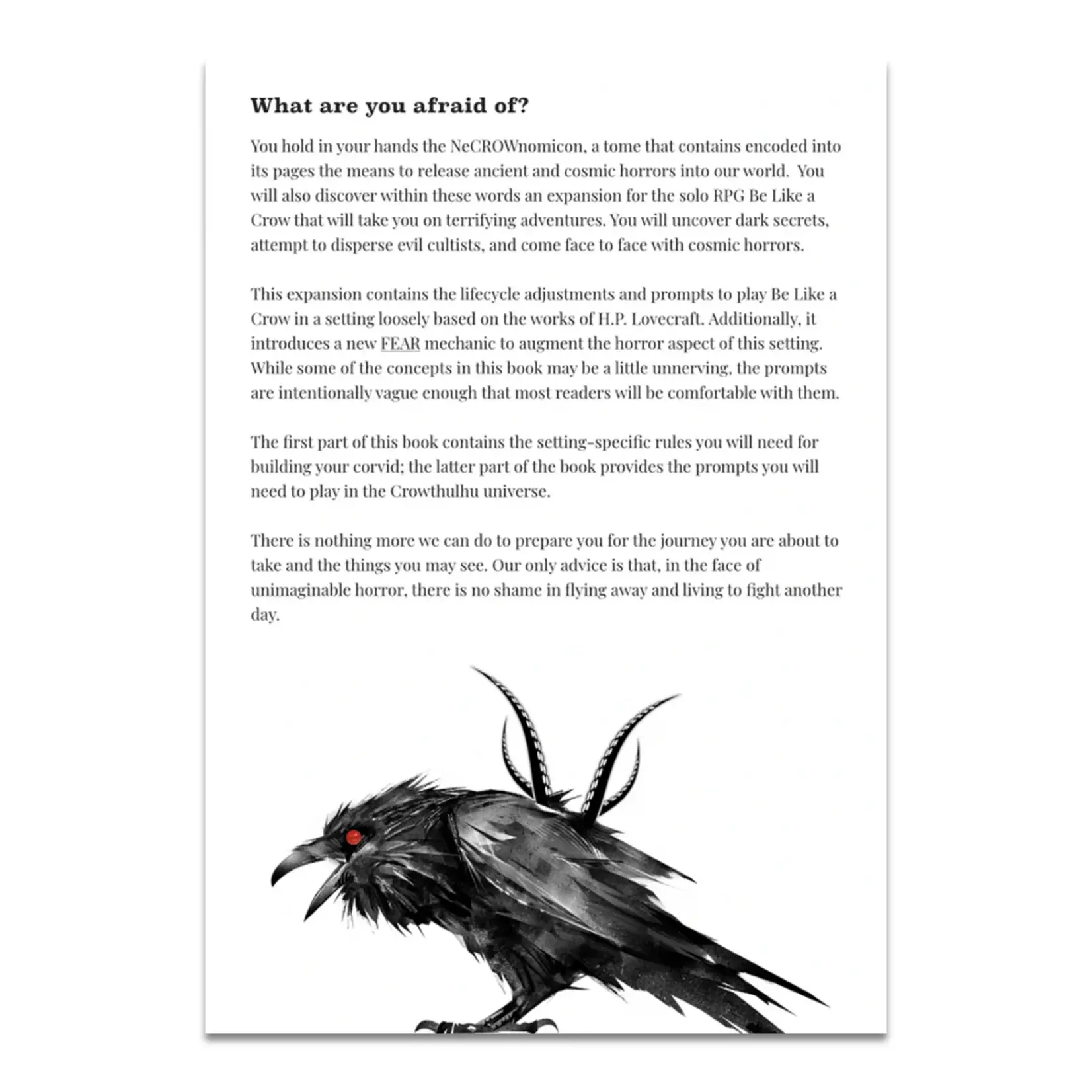 Critical Kit Crowthulhu - a Cosmic Horror Setting for Be Like a Crow