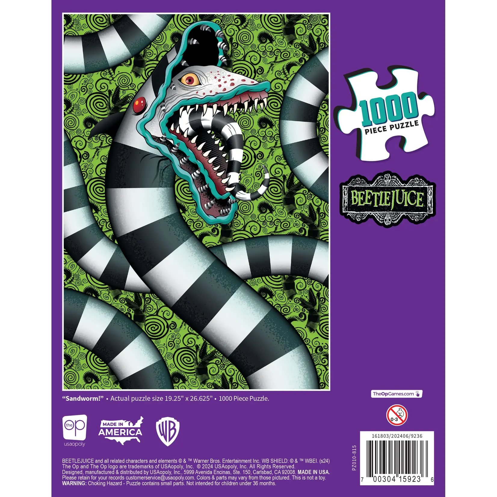 The Op Games (USAOPOLY) Beetlejuice "Sandworm!" 1,000 Piece Puzzle