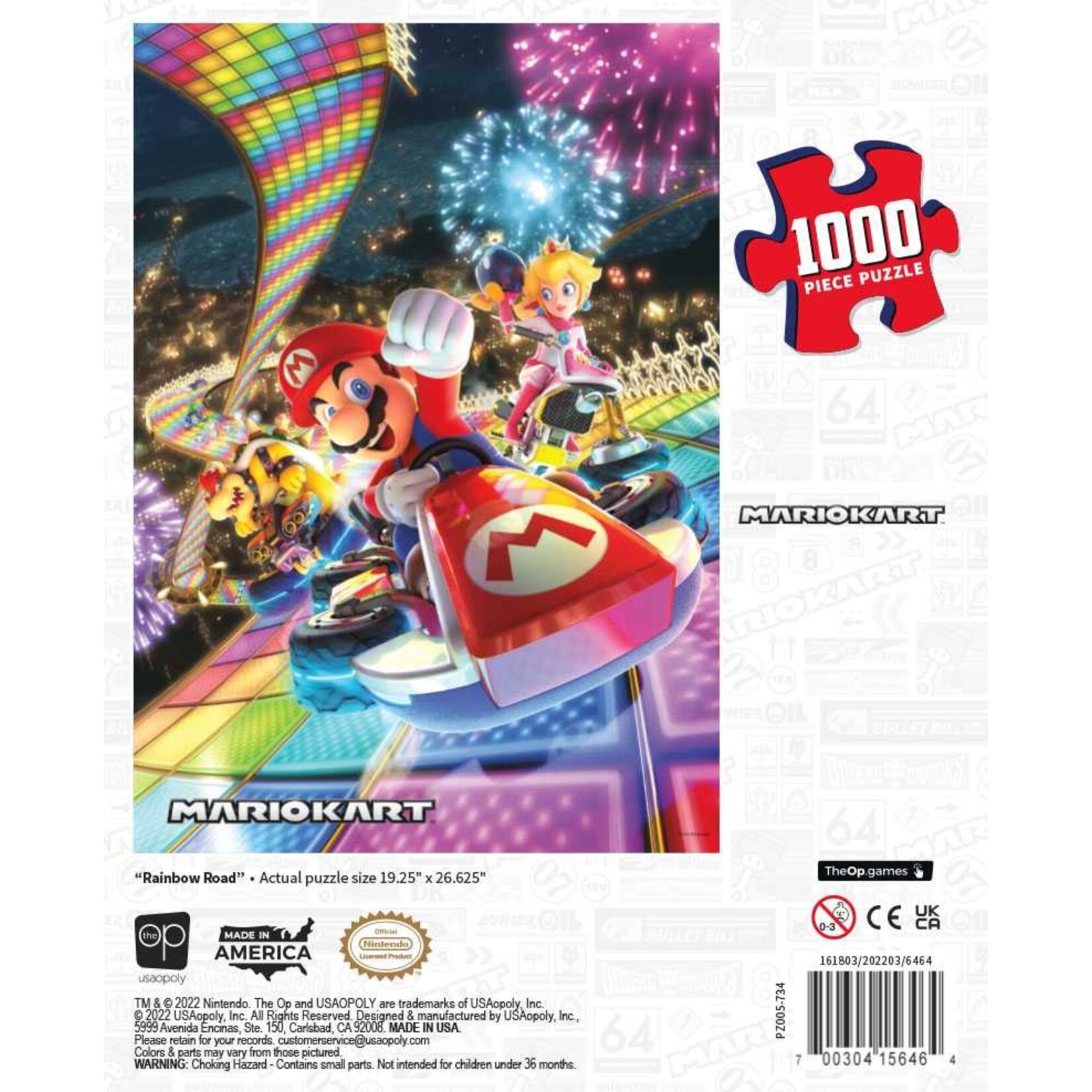 The Op Games (USAOPOLY) Mario Kart - Rainbow Road - 1000 Piece Puzzle