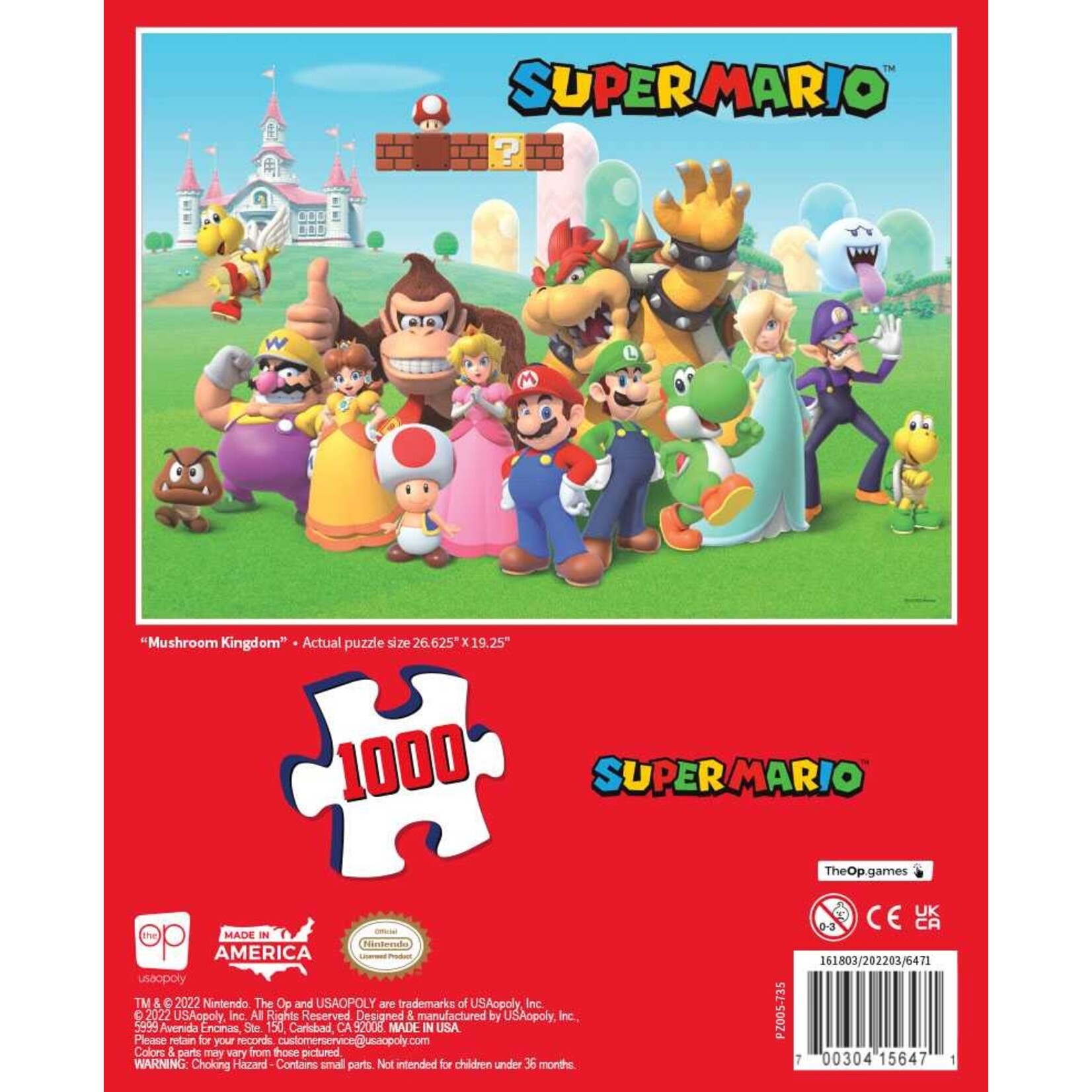 The Op Games (USAOPOLY) Super Mario - Mushroom Kingdom - 1000 Piece Puzzle
