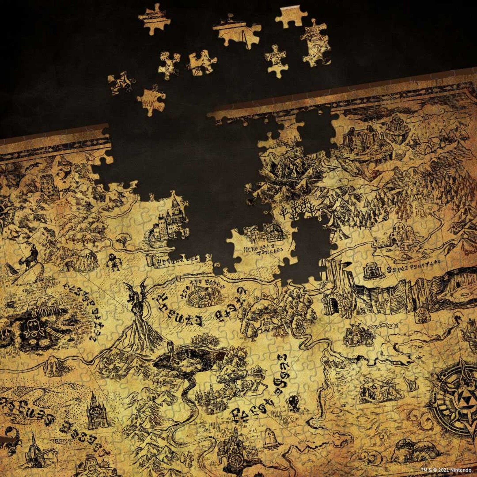 The Op Games (USAOPOLY) The Legend of Zelda - Hyrule Map - 1000 Piece Puzzle