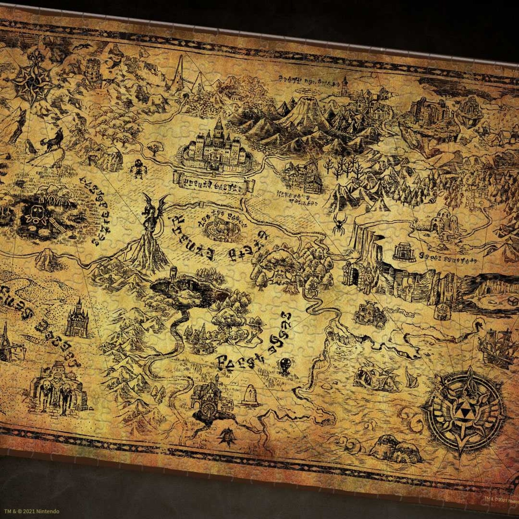 The Op Games (USAOPOLY) The Legend of Zelda - Hyrule Map - 1000 Piece Puzzle